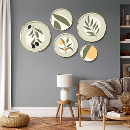 Wallity Yats-21 Conjunto de 5 Cuadros Decorativos Multicolor
